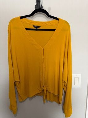 Express Drop Shoulder Tie Front Blouse